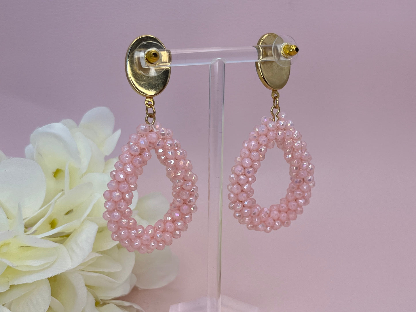 Glitzer Statementohrringe Türkis Rosa - Laury goes Côtes d`Azure - LAURY LOVES PINK