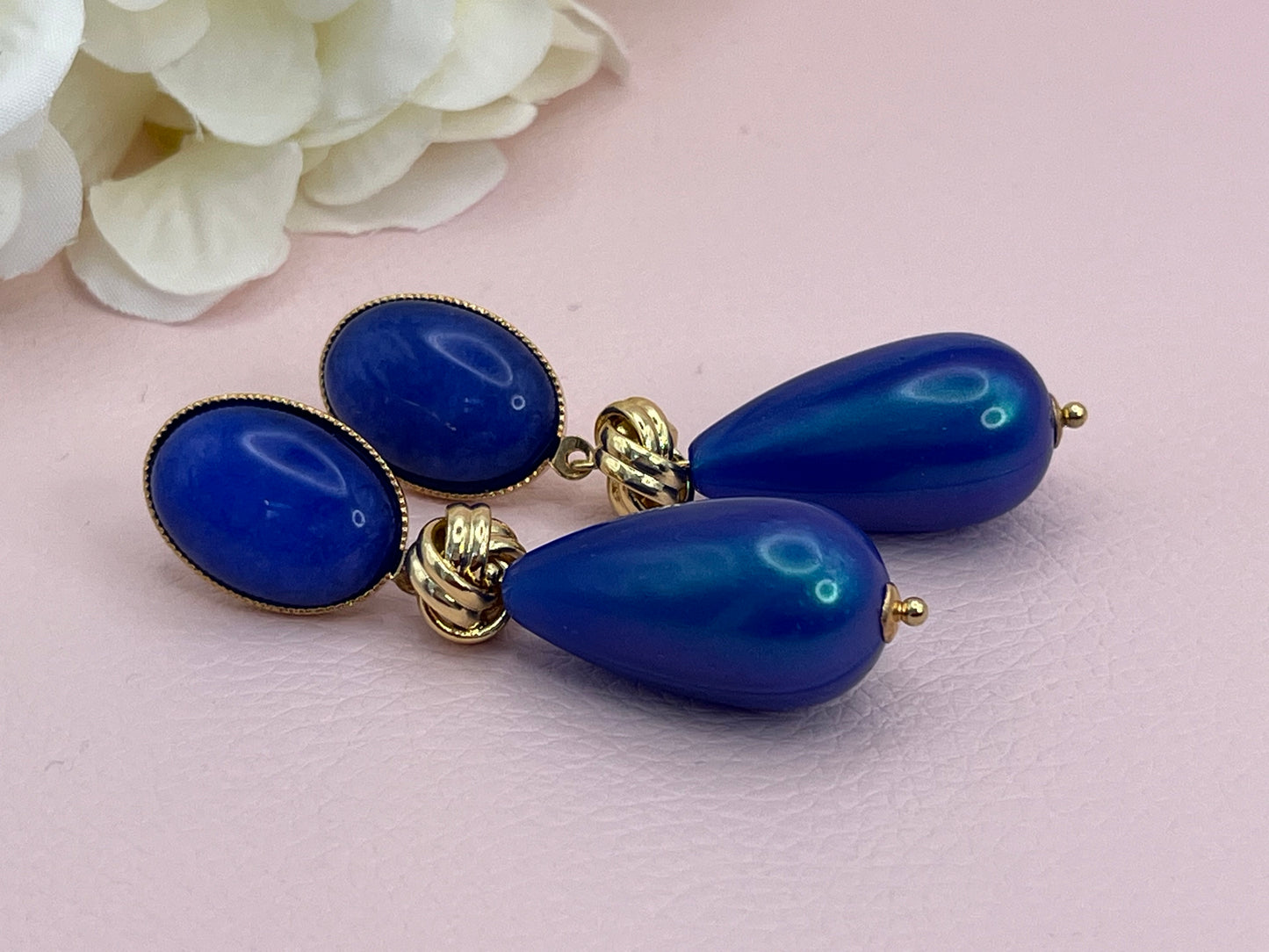 Tropfenohrringe mit Knoten Blau - Laury goes Venice - LAURY LOVES PINK