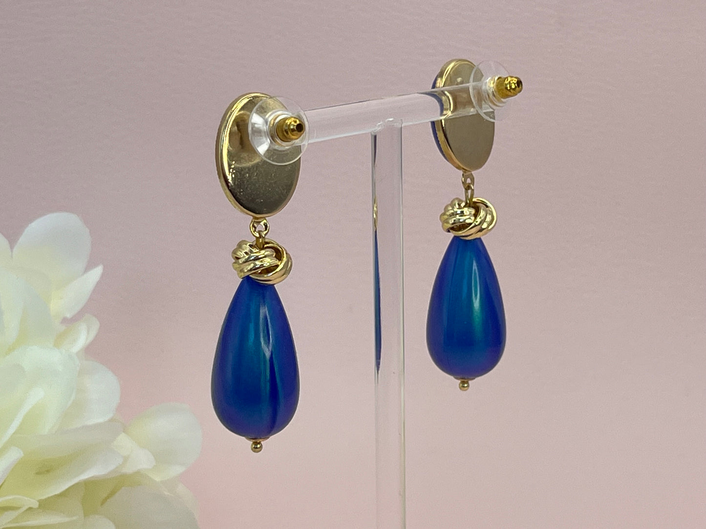 Tropfenohrringe mit Knoten Blau - Laury goes Venice - LAURY LOVES PINK
