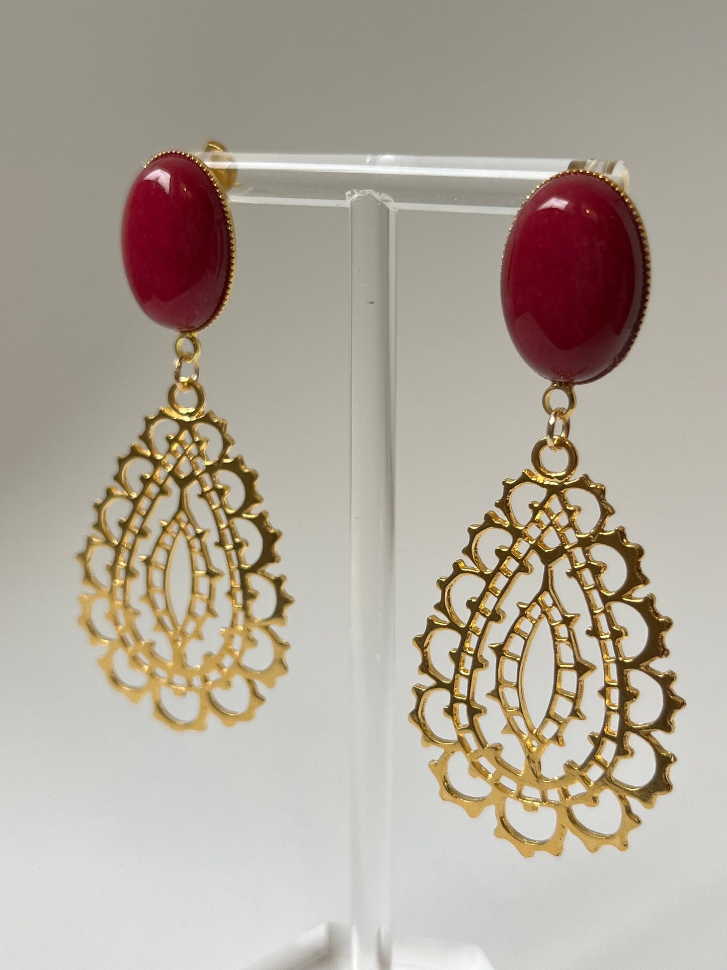 Statementohrringe Gold Fuchsia - Laury goes Oman - LAURY LOVES PINK