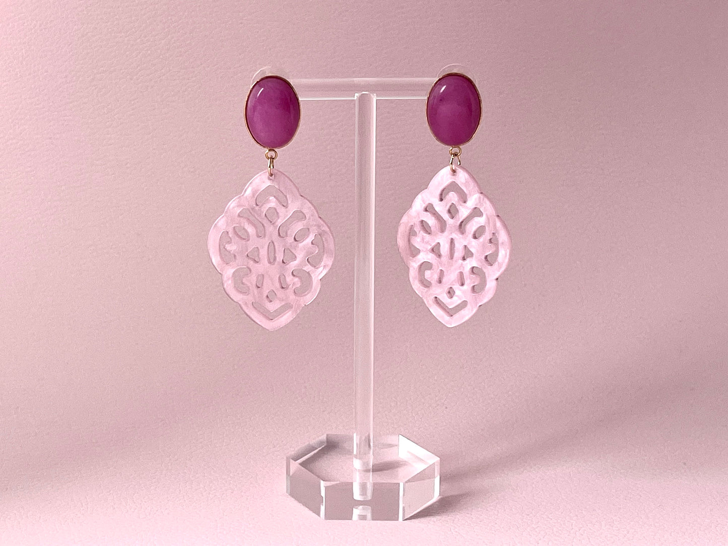 Ornamentohrringe Hellrosa Rosa - Laury goes Marrakesh - LAURY LOVES PINK