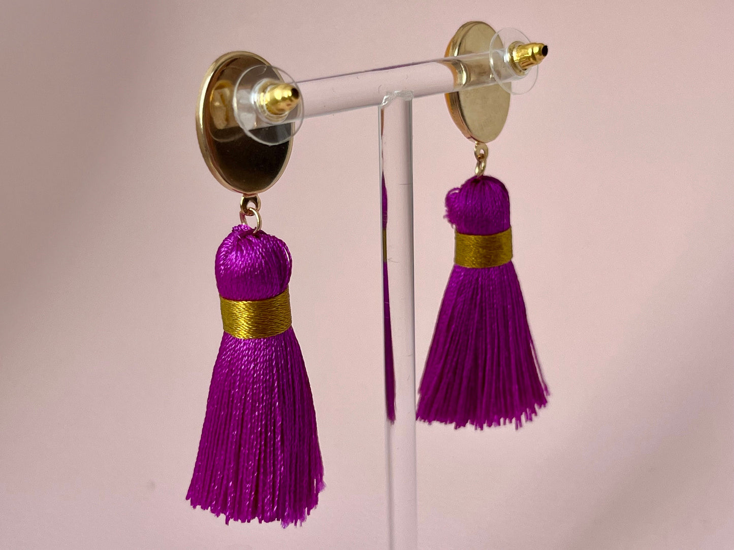 Quastenohrringe Gelb Fuchsia - Laury goes Budapest - LAURY LOVES PINK