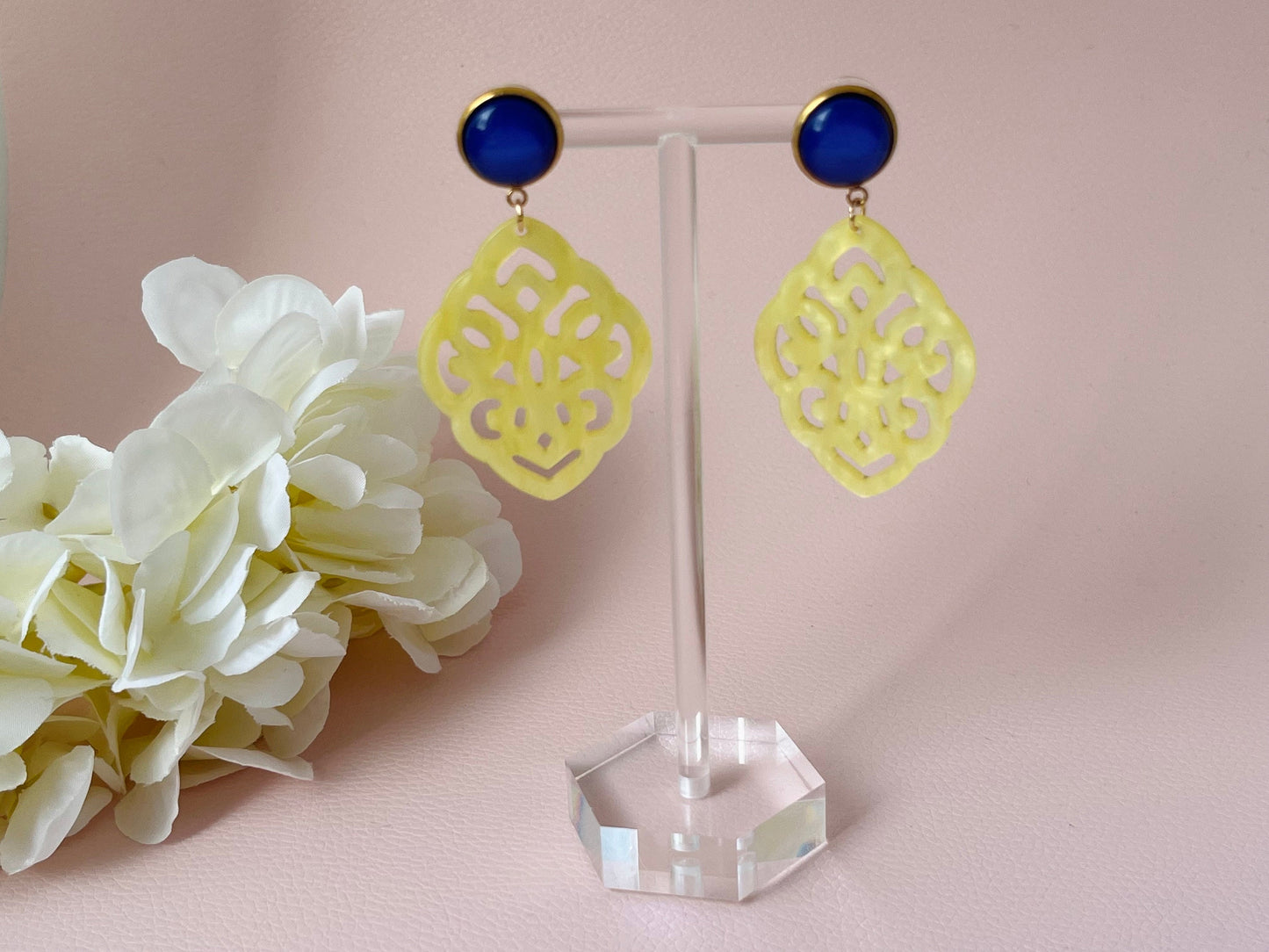 Ornamentohrringe Gelb Blau - Laury goes Marrakesh - LAURY LOVES PINK