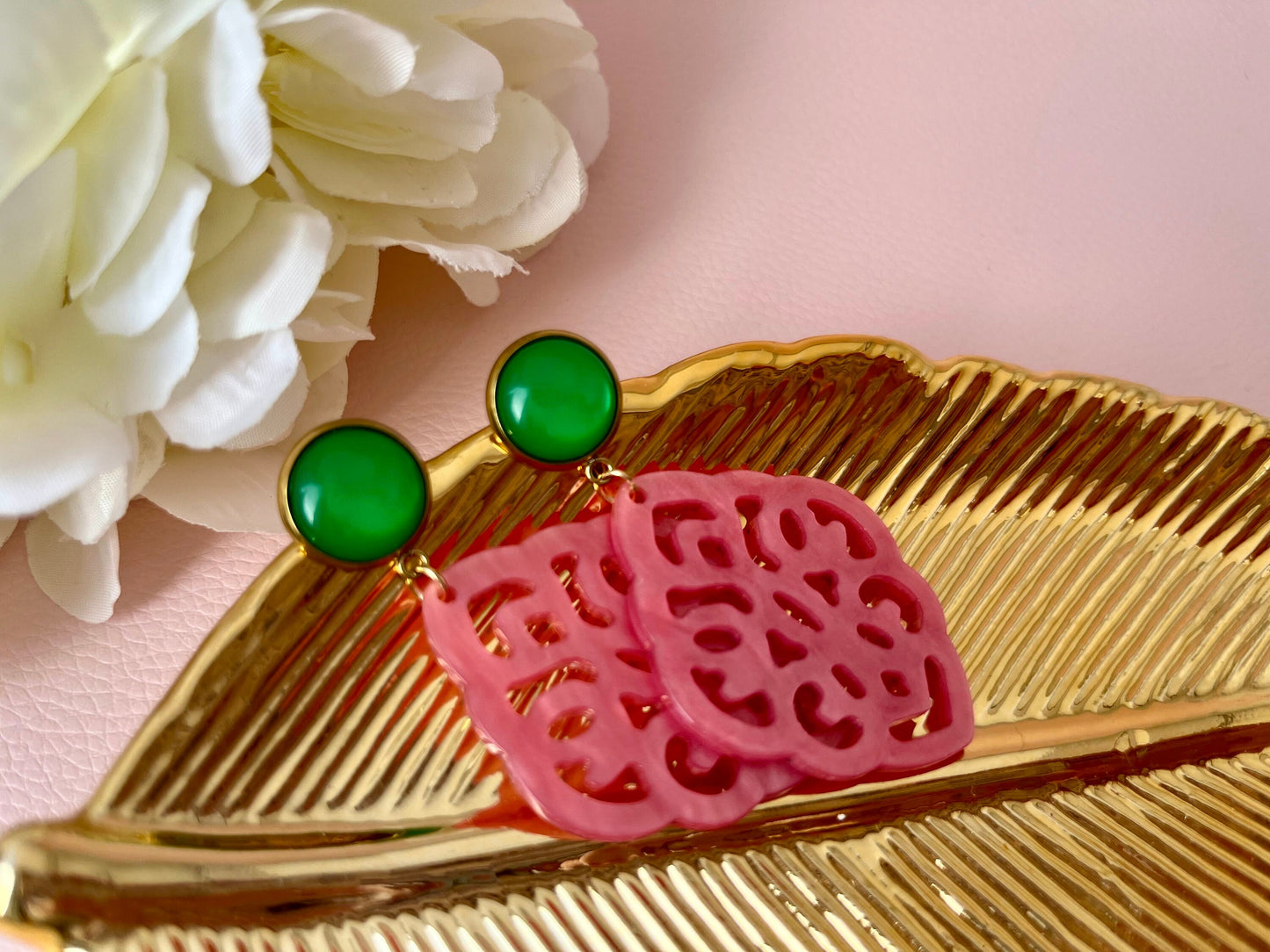 Ornamentohrringe Rosa Grün - Laury goes Marrakesh - LAURY LOVES PINK