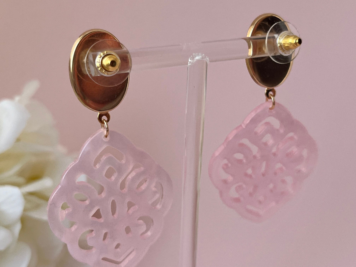 Ornamentohrringe Rosa Rosenquarz - Laury goes Marrakesch - LAURY LOVES PINK