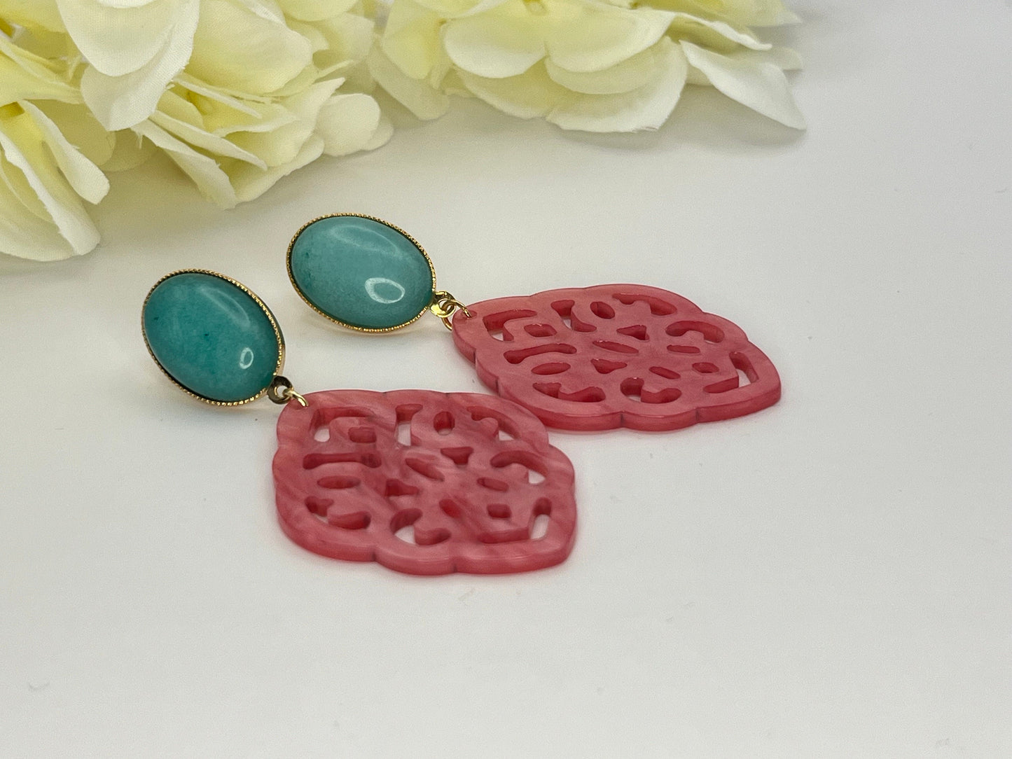 Ornamentohrringe Rosa Türkis - Laury goes Marrakesh - LAURY LOVES PINK
