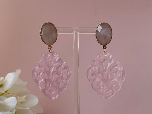 Ornamentohrringe Rosa Rosenquarz - Laury goes Marrakesch - LAURY LOVES PINK
