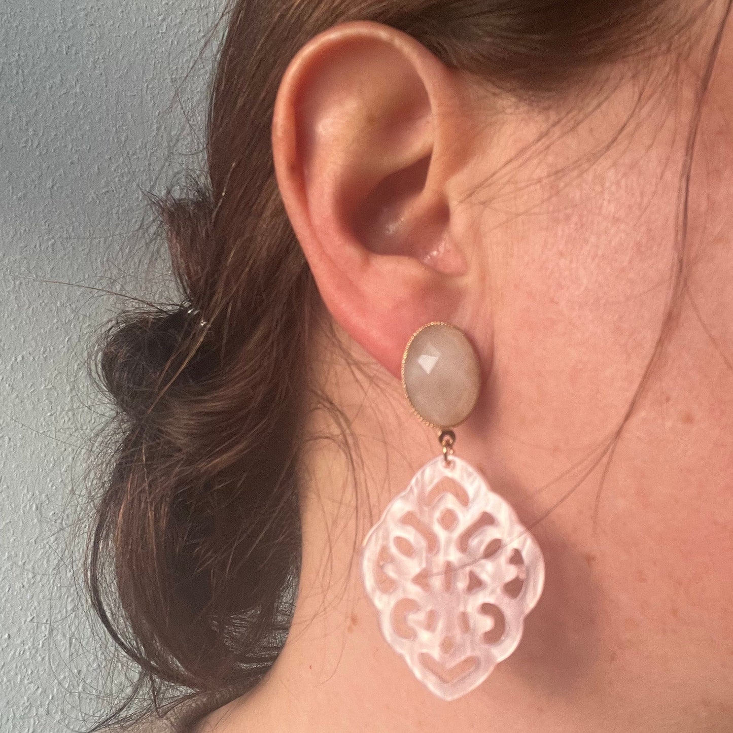 Ornamentohrringe Rosa Rosenquarz - Laury goes Marrakesch - LAURY LOVES PINK