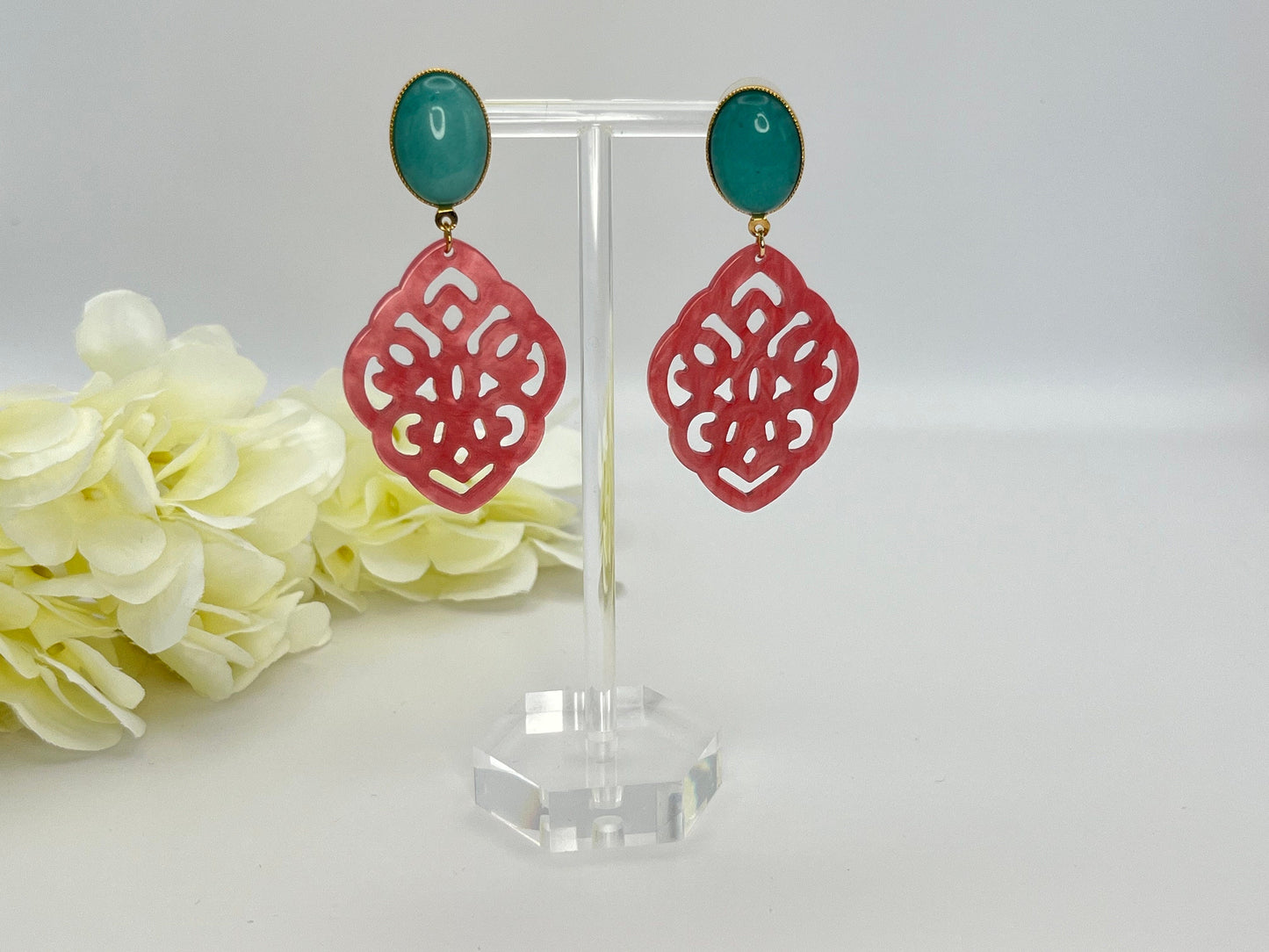 Ornamentohrringe Rosa Türkis - Laury goes Marrakesh - LAURY LOVES PINK