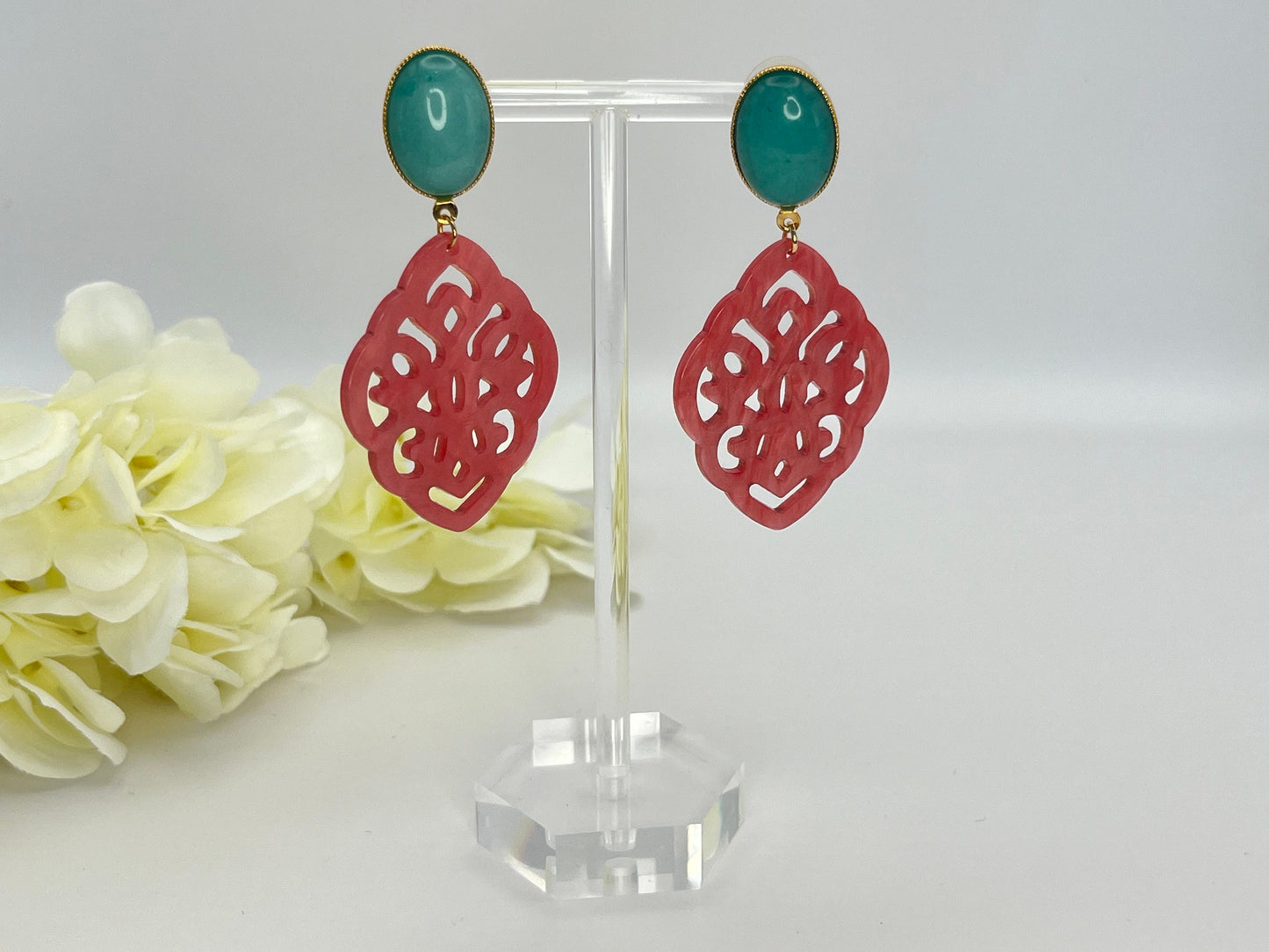 Ornamentohrringe Rosa Türkis - Laury goes Marrakesh - LAURY LOVES PINK