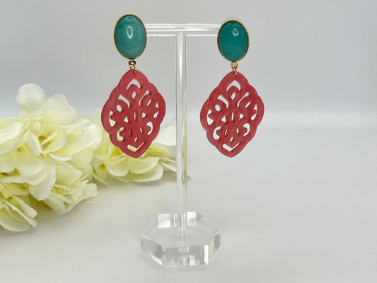 Ornamentohrringe Rosa Türkis - Laury goes Marrakesh - LAURY LOVES PINK