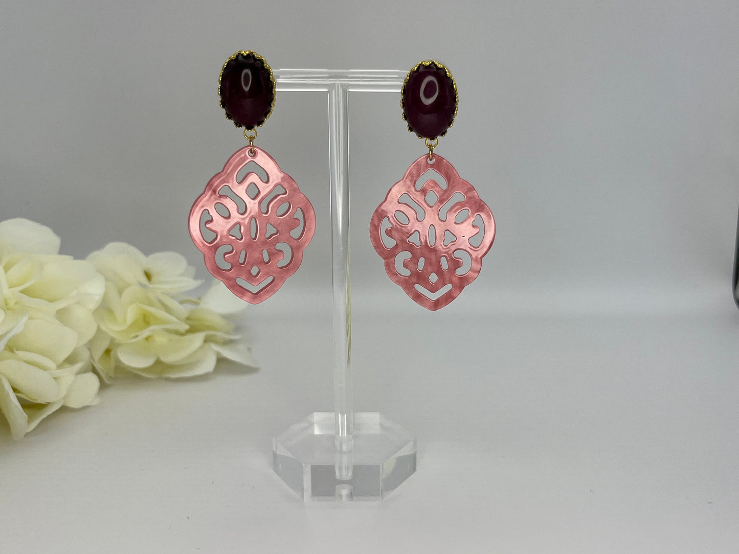 Ornamentohrringe Rosa Pflaume - Laury goes Marrakesh - LAURY LOVES PINK