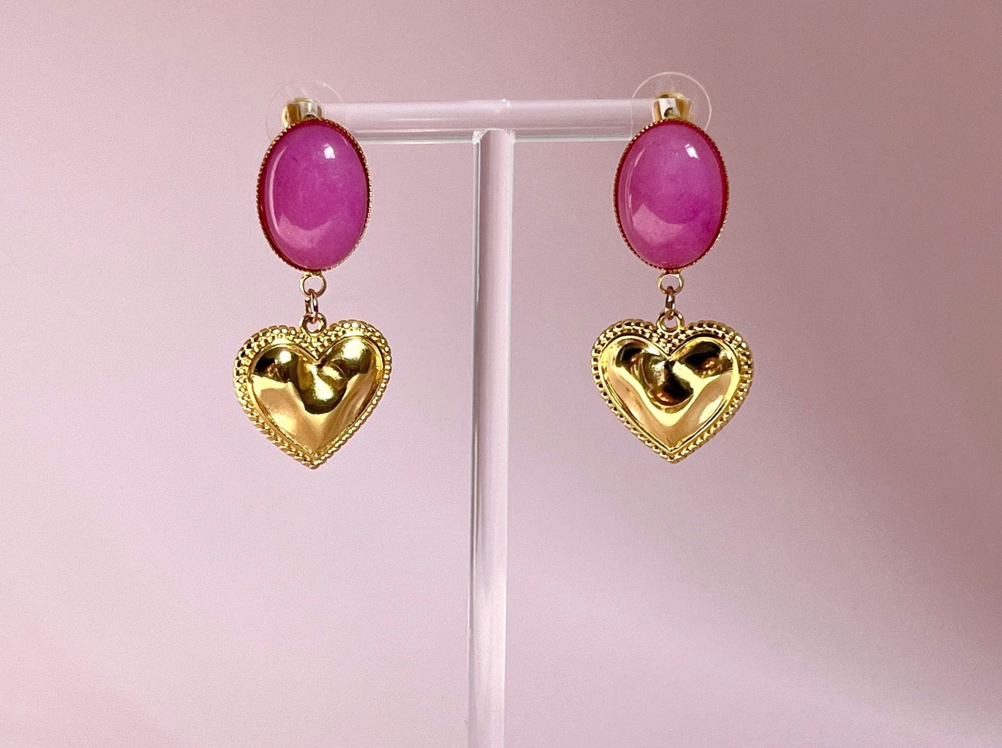 Herzohrringe Rosa - Laury goes Paris - LAURY LOVES PINK