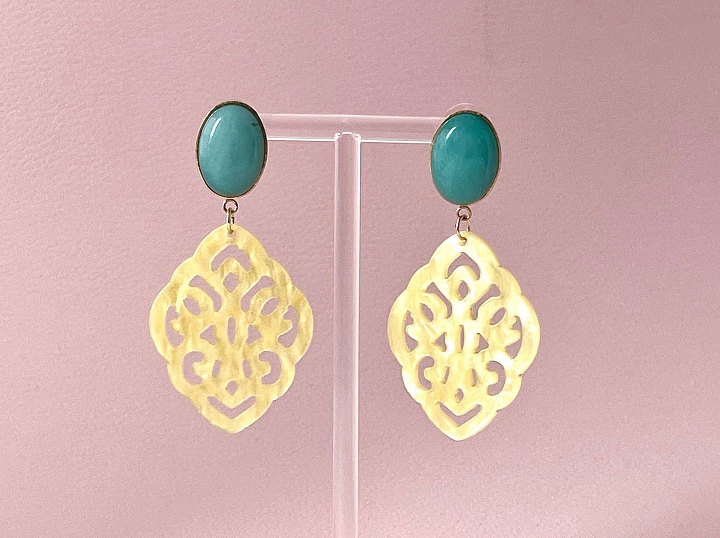 Ornamentohrringe Gelb Türkis - Laury goes Marrakesh - LAURY LOVES PINK
