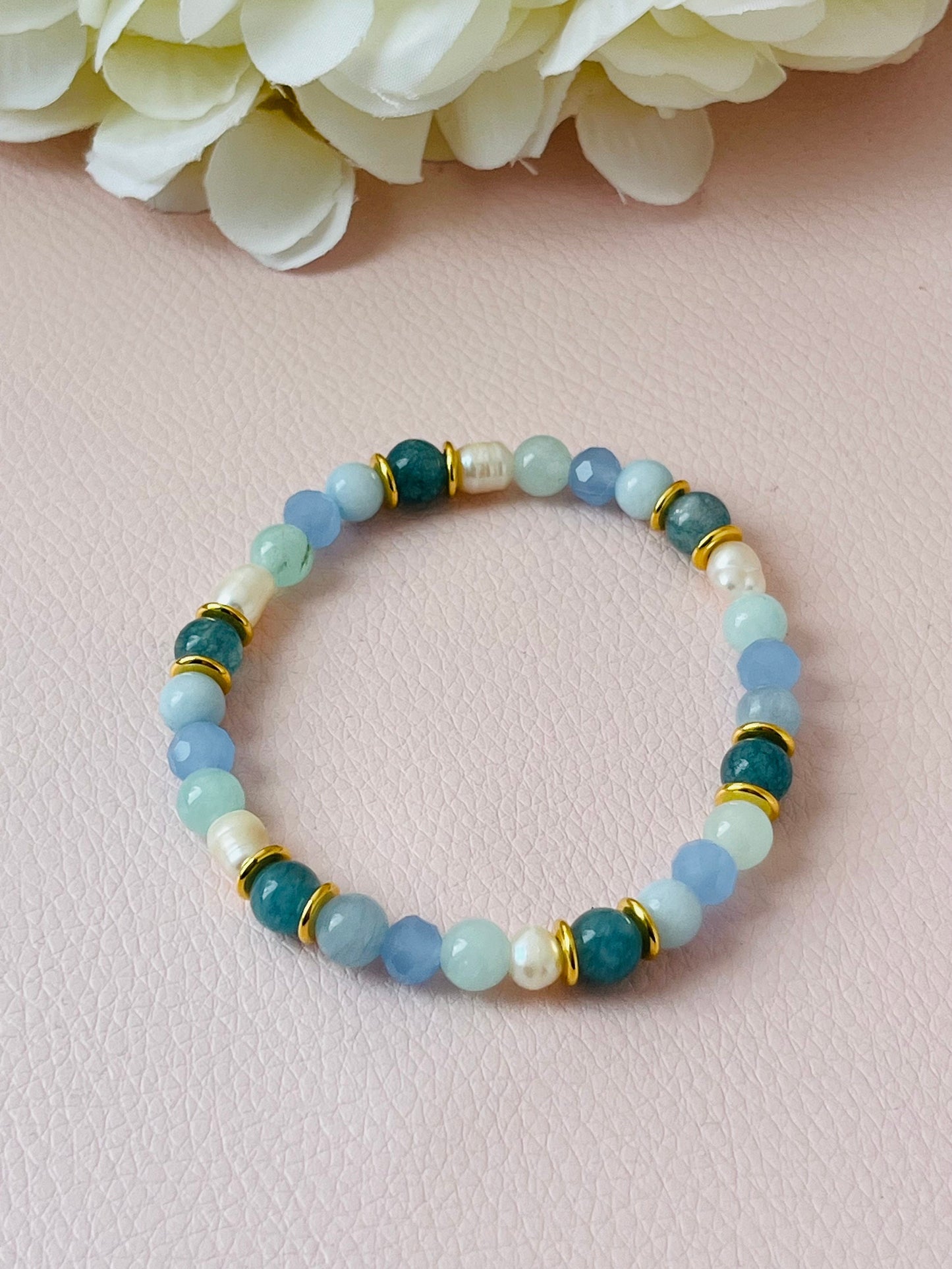 Perlenarmband Blau Gold - Laury goes Sylt - LAURY LOVES PINK
