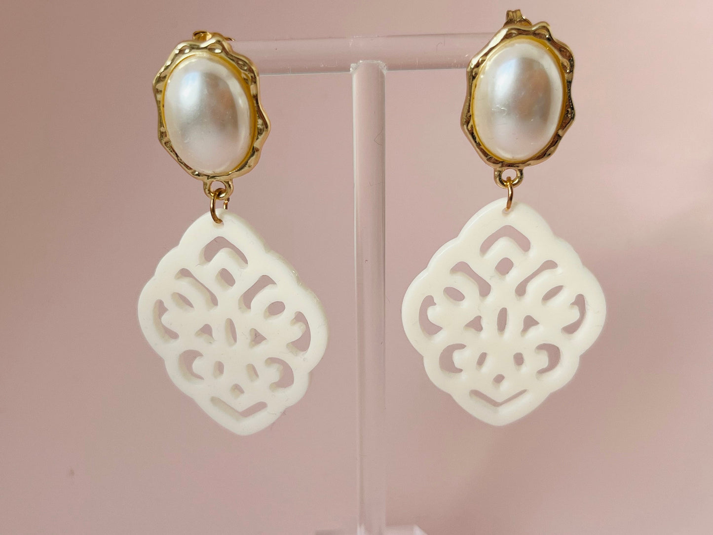 Ornamentohrringe Perlmutt Weiß - Laury goes Marrakesh - LAURY LOVES PINK