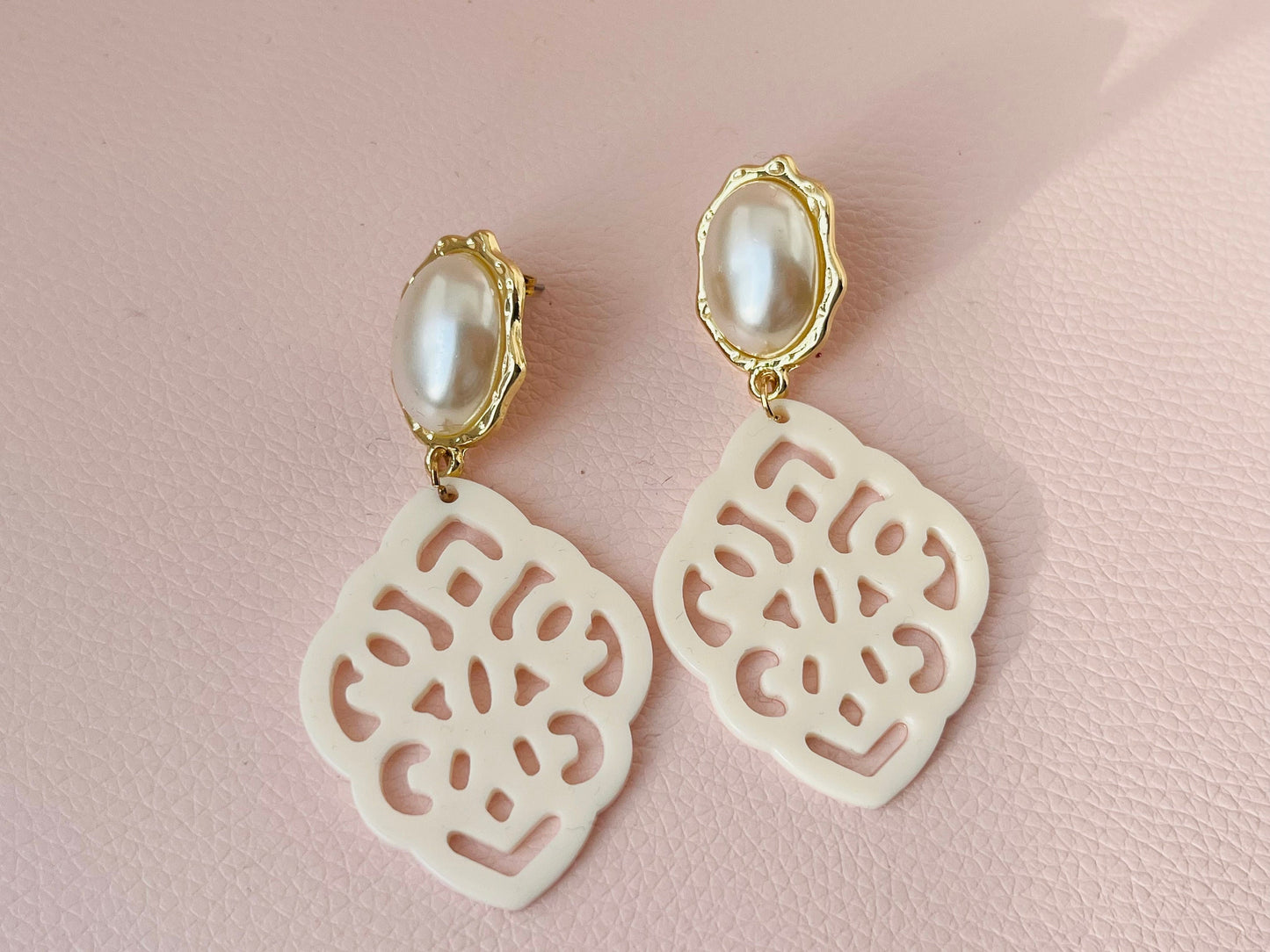 Ornamentohrringe Perlmutt Weiß - Laury goes Marrakesh - LAURY LOVES PINK