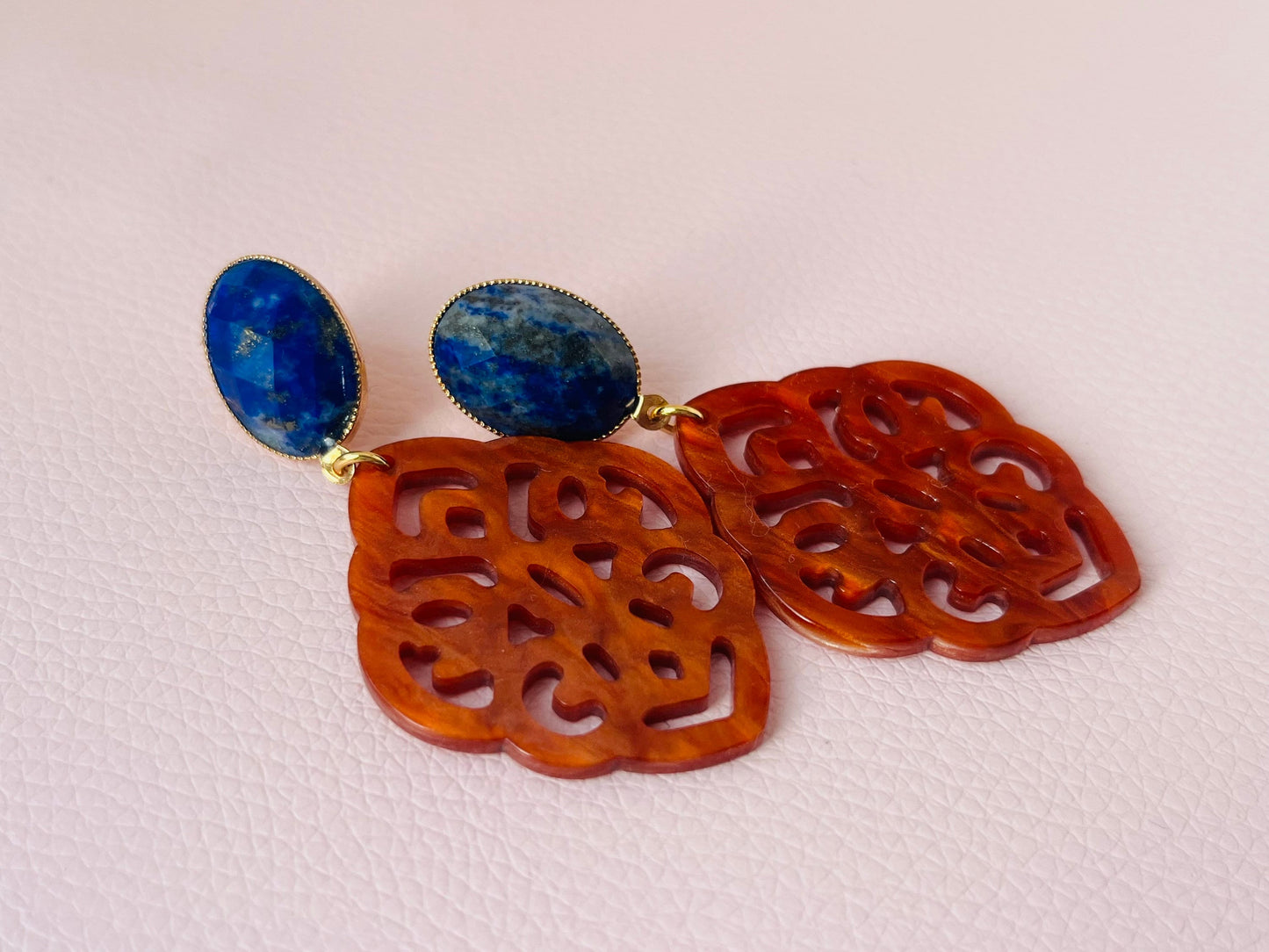 Ornamentohrringe Terrakotta Blau - Laury goes Marrakesh - LAURY LOVES PINK