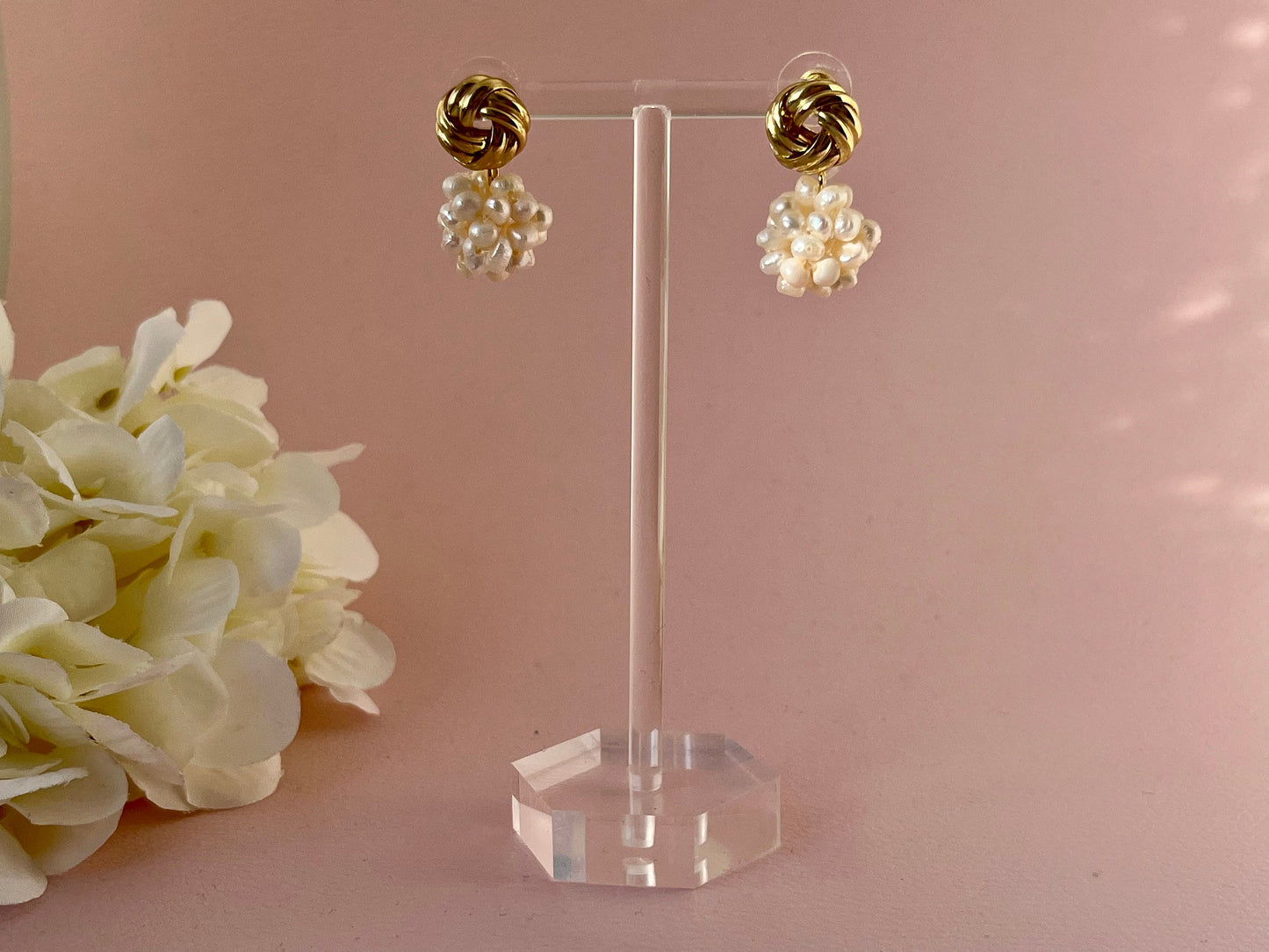 Perlenohrringe Cluster Knoten - Laury goes Oxford - LAURY LOVES PINK
