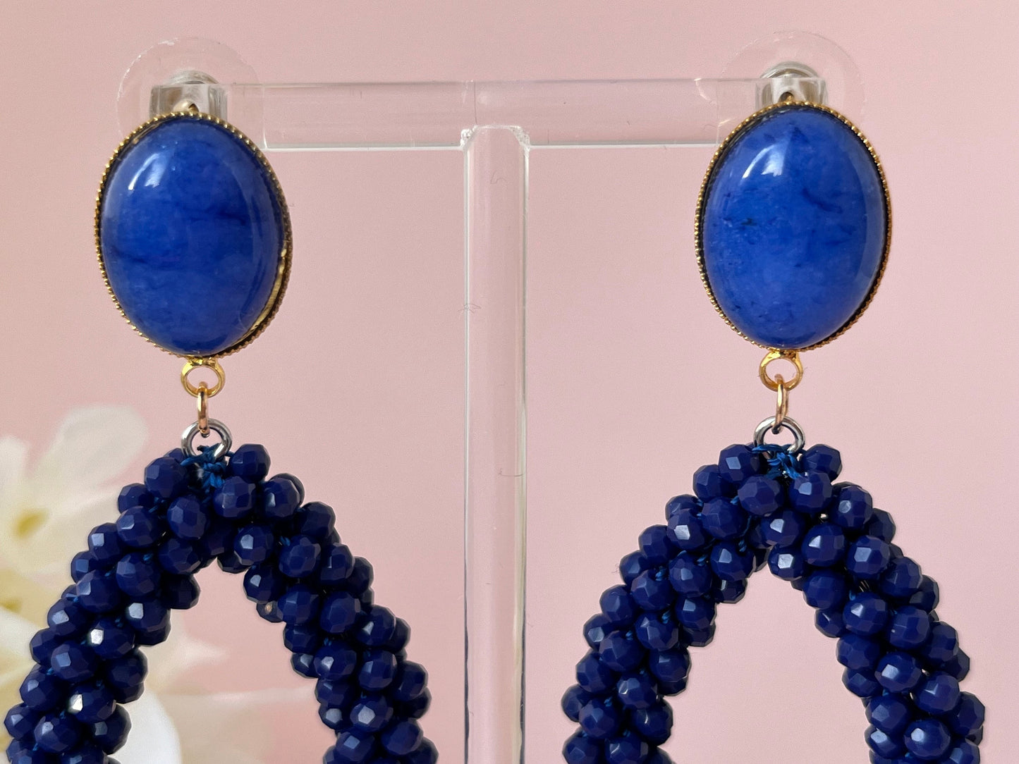Glitzer Statementohrringe Blau - Laury goes Côtes d‘Azure - LAURY LOVES PINK