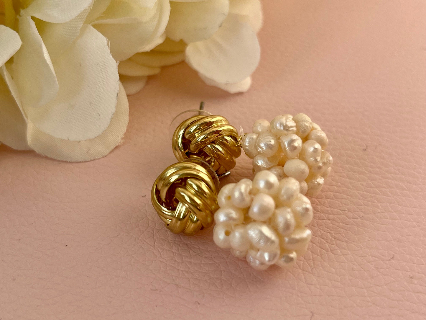 Perlenohrringe Cluster Knoten - Laury goes Oxford - LAURY LOVES PINK