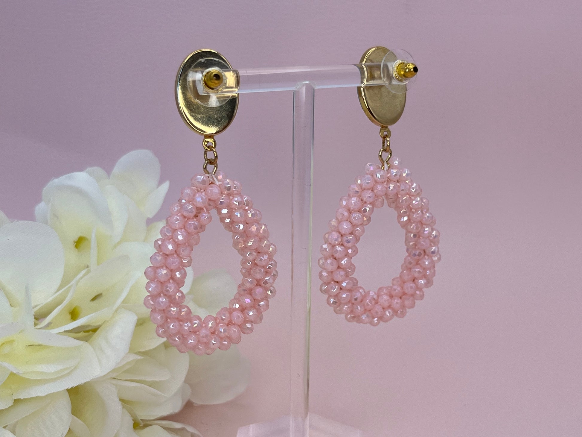 Glitzer Statementohrringe Türkis Rosa - Laury goes Côtes d`Azure - LAURY LOVES PINK