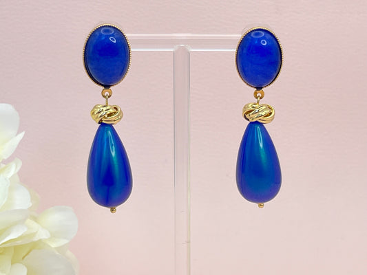Tropfenohrringe mit Knoten Blau - Laury goes Venice - LAURY LOVES PINK