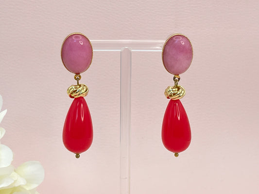 Tropfenohrringe mit Knoten Pink Rosa - Laury goes Venice - LAURY LOVES PINK