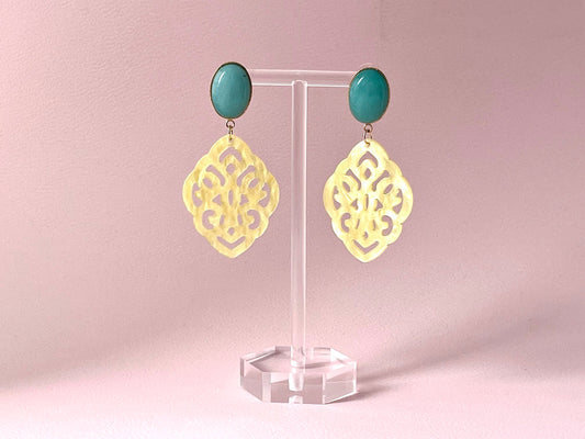 Ornamentohrringe Hellgelb Türkis - Laury goes Marrakesh - LAURY LOVES PINK
