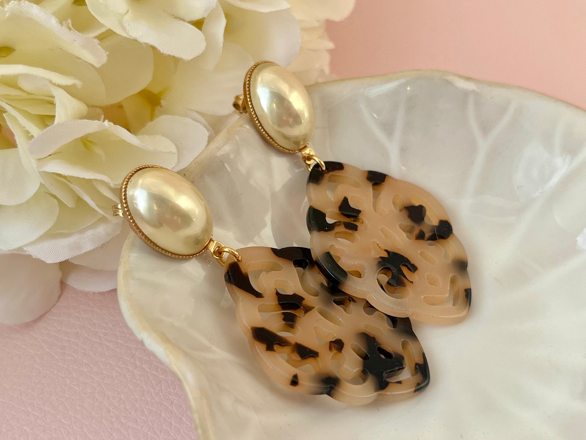 Ornamentohrringe Schildpatt Perlmutt - Laury goes Marrakesh - LAURY LOVES PINK