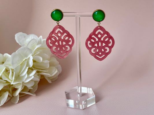 Ornamentohrringe Rosa Grün - Laury goes Marrakesh - LAURY LOVES PINK