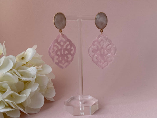 Ornamentohrringe Rosa Rosenquarz - Laury goes Marrakesch - LAURY LOVES PINK