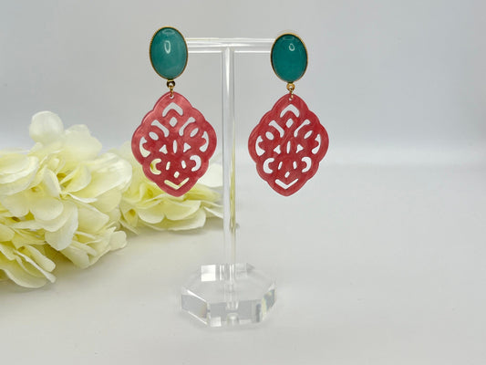 Ornamentohrringe Rosa Türkis - Laury goes Marrakesh - LAURY LOVES PINK