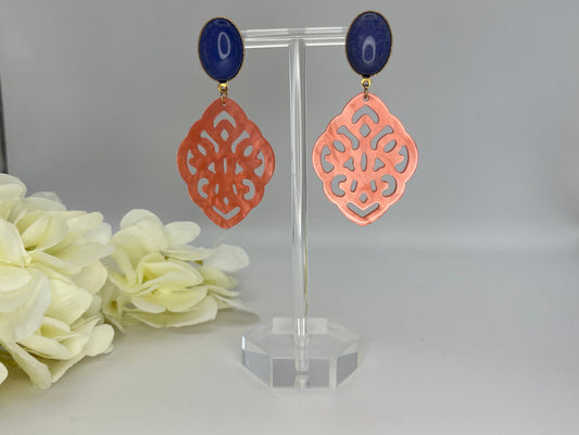 Ornamentohrringe Koralle Hellblau - Laury goes Marrakesh - LAURY LOVES PINK