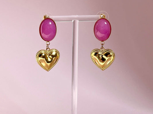 Herzohrringe Rosa - Laury goes Paris - LAURY LOVES PINK
