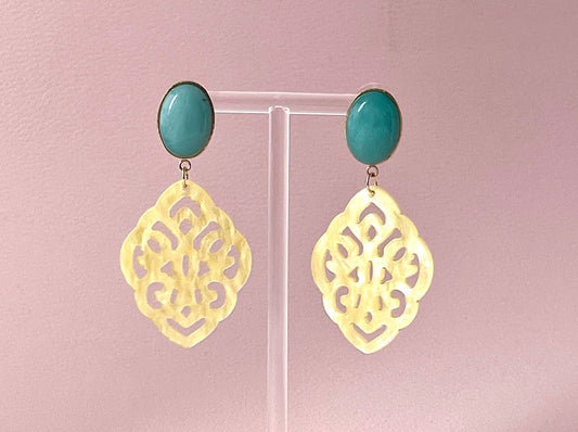 Ornamentohrringe Gelb Türkis  - Laury goes Marrakesh - LAURY LOVES PINK