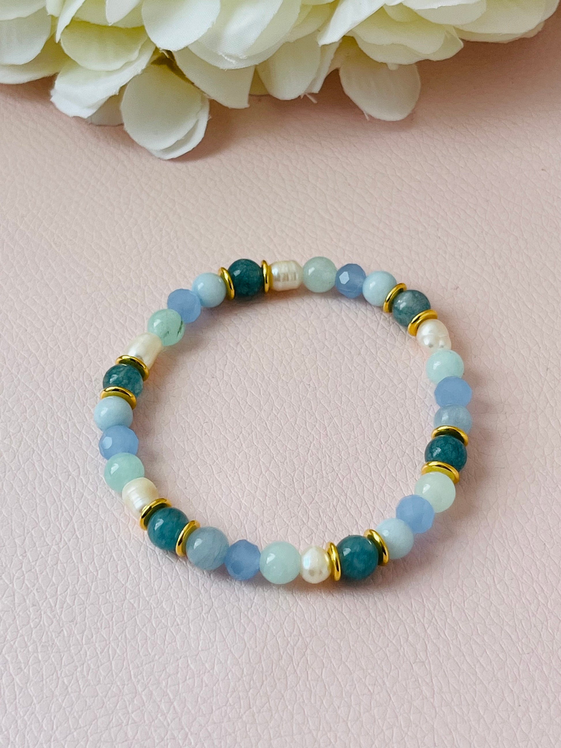 Perlenarmband Blau Gold - Laury goes Sylt - LAURY LOVES PINK