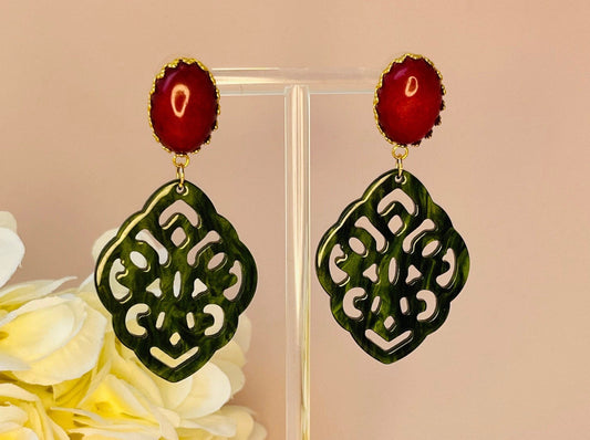 Ornamentohrringe Rot Grün  - Laury goes Marrakesh - LAURY LOVES PINK