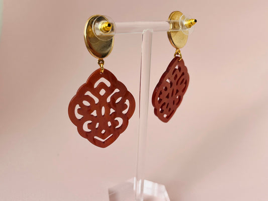 Ornamentohrringe Terrakotta Blau  - Laury goes Marrakesh - LAURY LOVES PINK