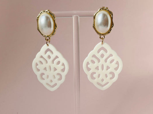 Ornamentohrringe Perlmutt Weiß  - Laury goes Marrakesh - LAURY LOVES PINK